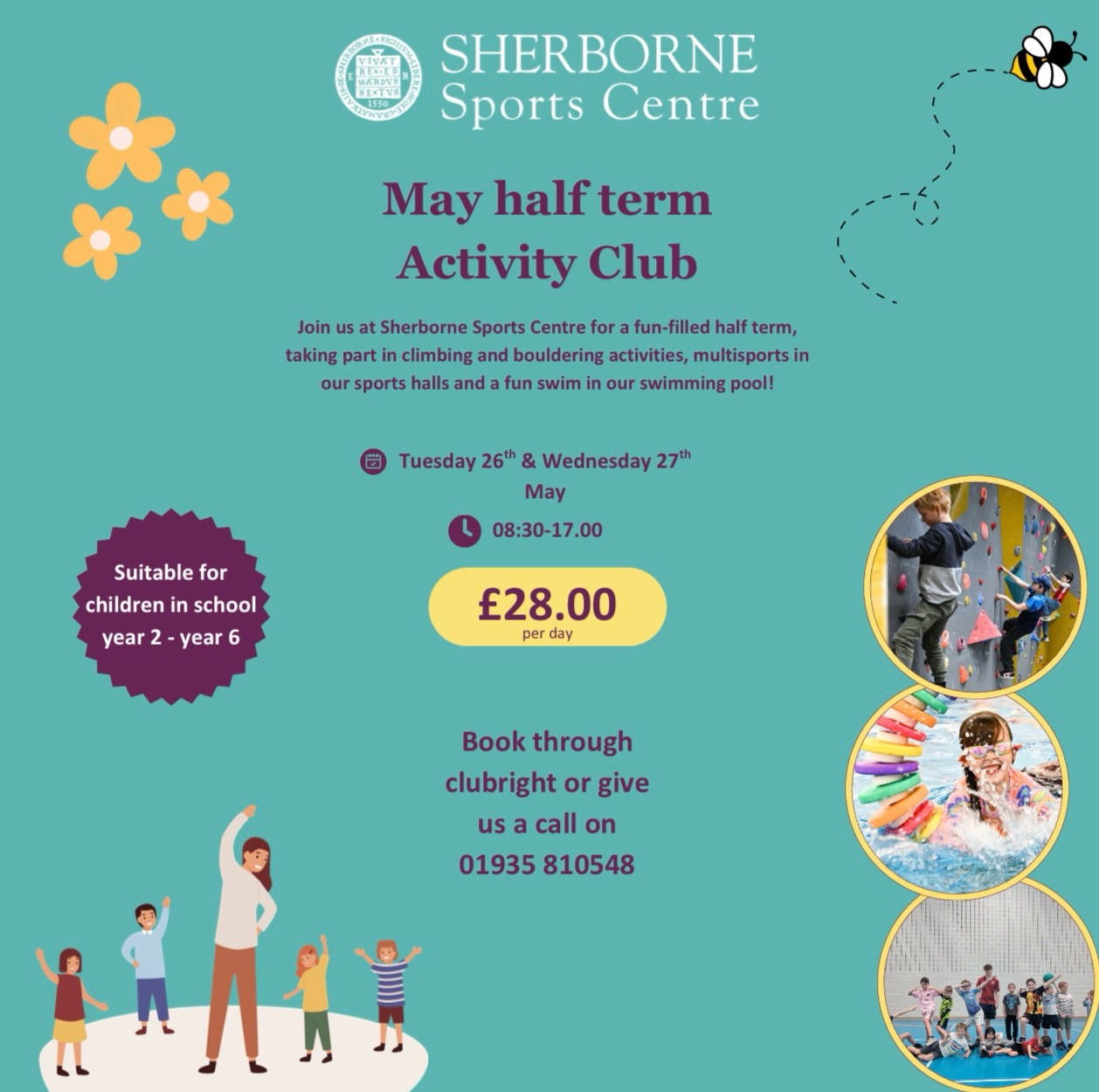 ‼️Exciting news‼️

Our May half term club is now open for bookings✨

We can’t wait to see you all!🎉

Book in through ClubRight or give us a call🫶🏻

📞01935 810548