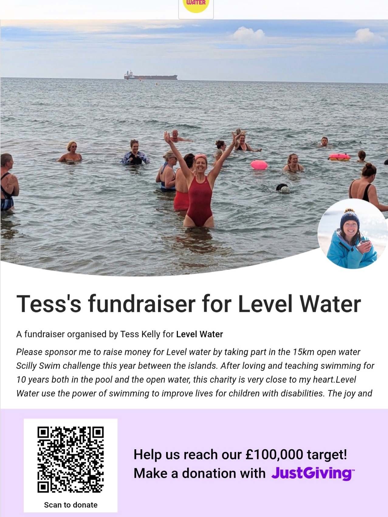 ‼️ATTENTION‼️
Our amazing manager Tess will be taking part in this huge event to help raise money for an incredible charity,
Please read✨
Please sponsor me ✨🙏🏼🏊🏼♀️
I’m taking part in the 15km open water @scillyswim this year to raise money for @levelwateruk who use the power of swimming to improve lives for children with disabilities.
Level water believes that everyone should have the opportunity to learn to swim and fall in love with the water and as a swimming teacher for many years and lover of all things involving water for both mental and physical health - this cause is very close to my heart!