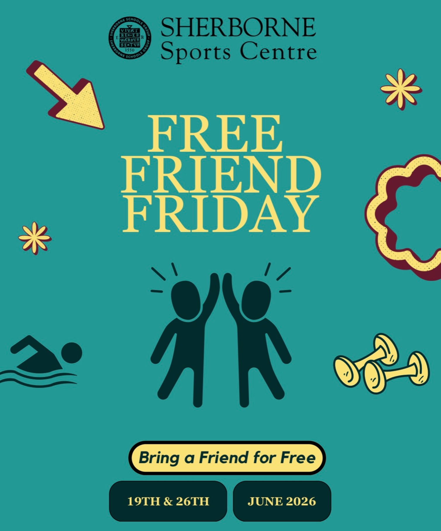 Free friend Friday is back for June✨

Bring a guest or loved one to the centre of these two dates ☀️