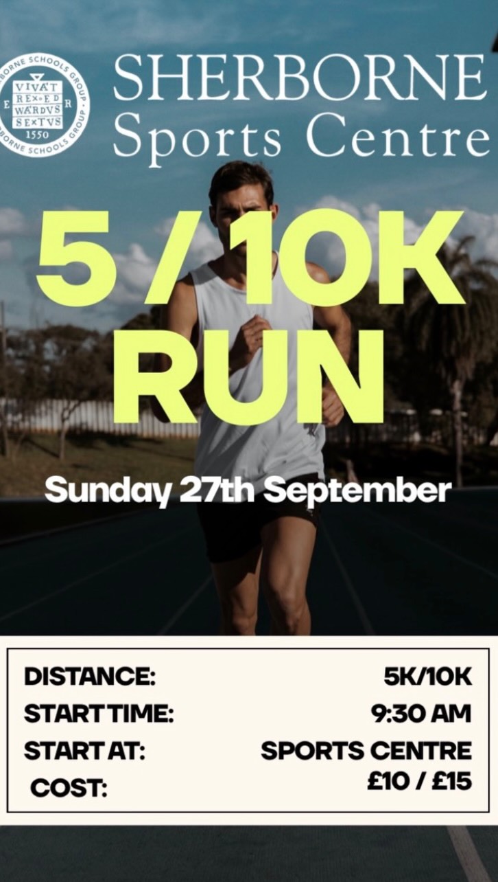 Our 5K/10K is quickly approaching🏃

Have you booked your spot yet?🙌🏻

Call or email us to get booked on🤙🏻
📞01935 810548
📩sportscentre@sherborne.org